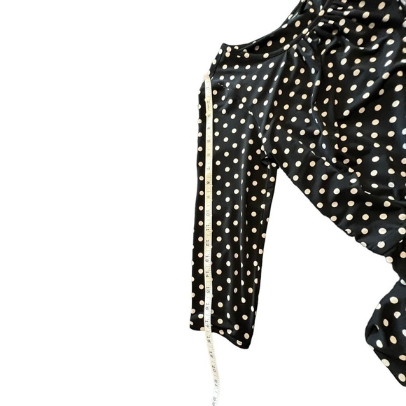 Ann Taylor Solid Black and White Polka Dot Dress size Small - Picture 7 of 9